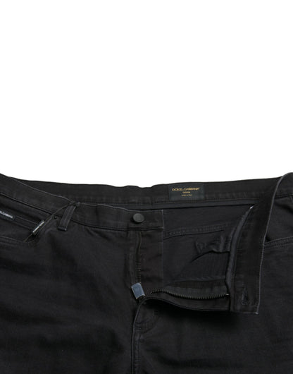 Dolce & Gabbana Schwarze Baumwoll-Stretch-Bermuda-Denim-Shorts