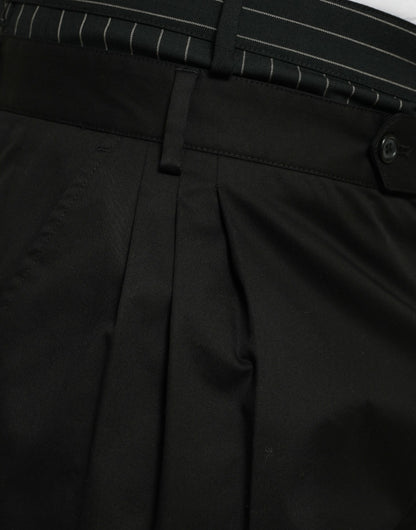 Dolce & Gabbana Schwarze Cargo-Bermuda-Shorts aus Baumwoll-Stretch