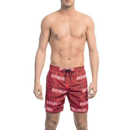 Bikkembergs "Rote Polyester-Badehose für Männer"