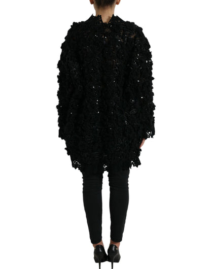 Dolce & Gabbana Schwarzer Pullover mit Paillettenverzierung