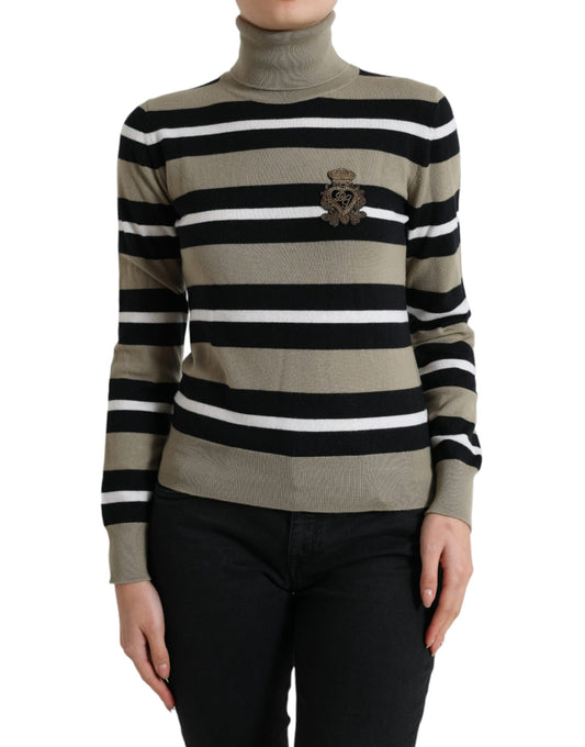 Dolce &amp; Gabbana Multicolored striped wool turtleneck sweater