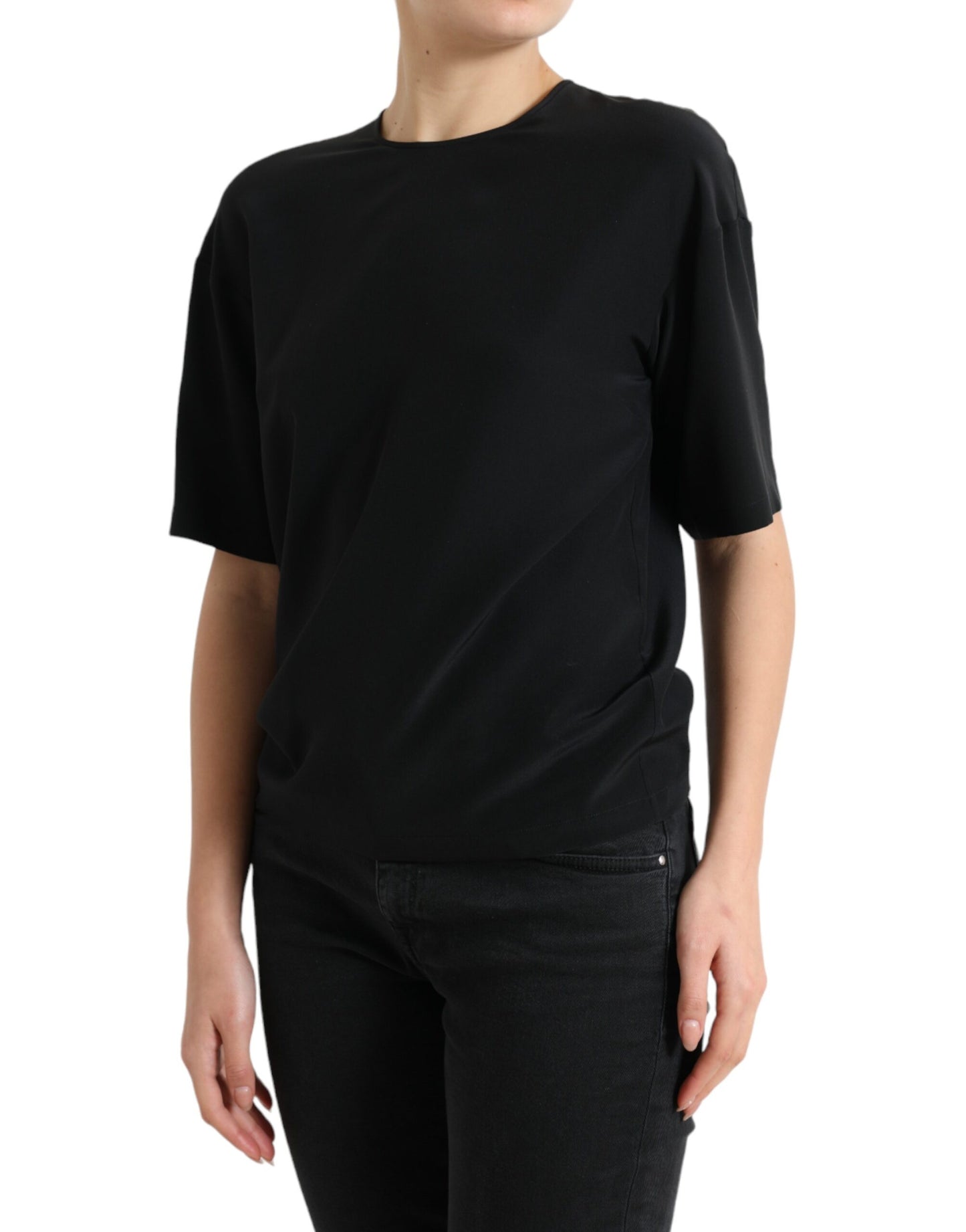 Dolce &amp; Gabbana Elegant round neck blouse in silk blend