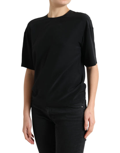 Dolce &amp; Gabbana Elegant round neck blouse in silk blend