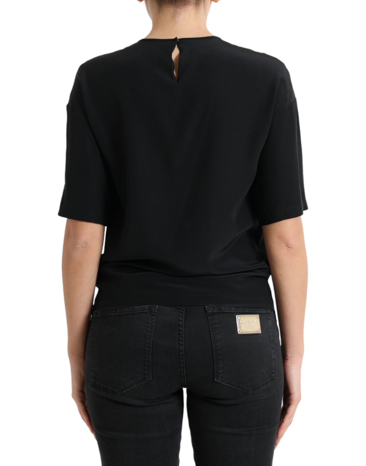 Dolce &amp; Gabbana Elegant round neck blouse in silk blend