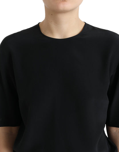 Dolce &amp; Gabbana Elegant round neck blouse in silk blend