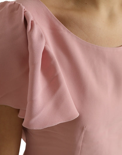 Dolce & Gabbana Rosa Kurzarm Rundhalsausschnitt Blusentop