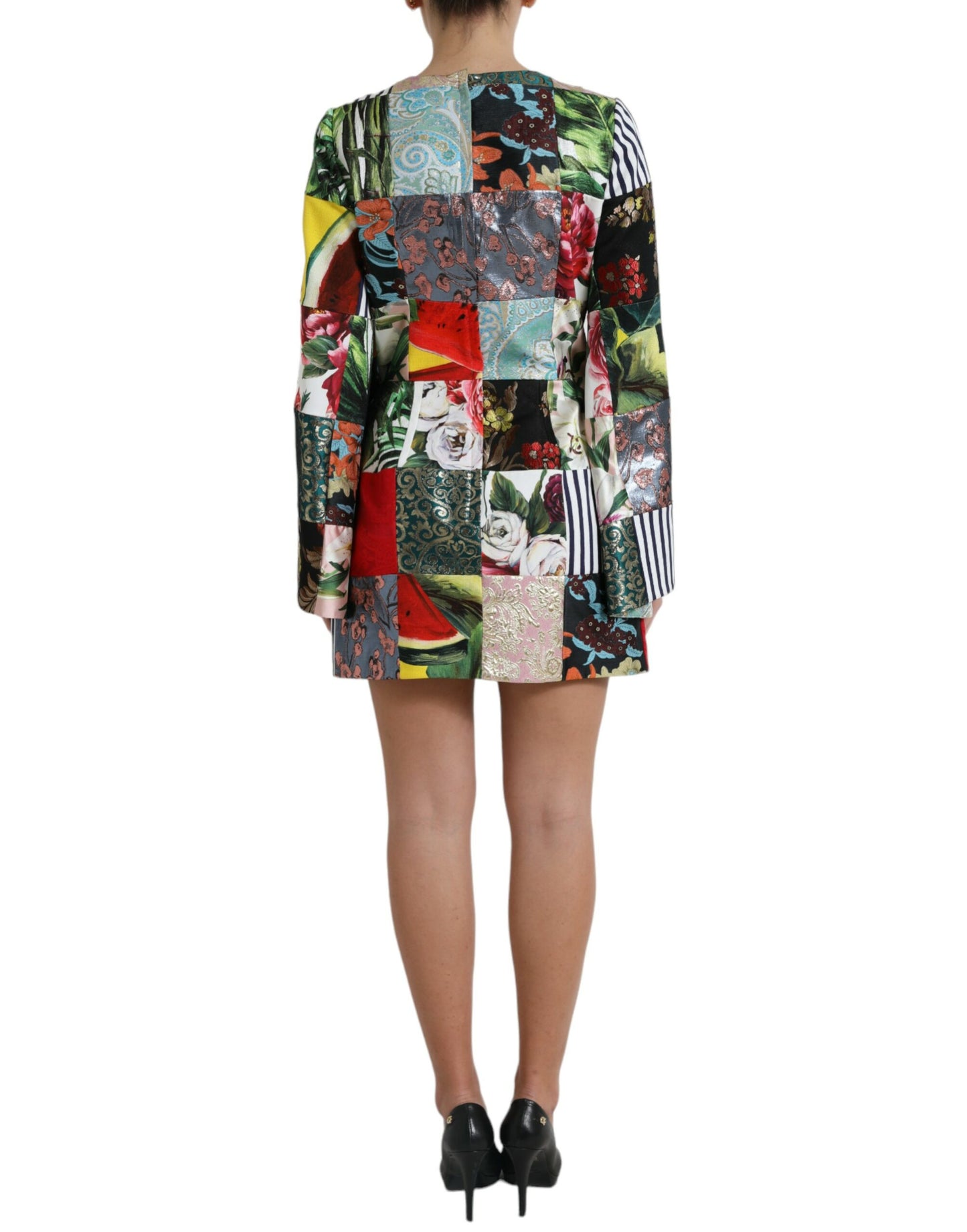 Dolce &amp; Gabbana Floral Jacquard Mini Shift Dress Masterpiece