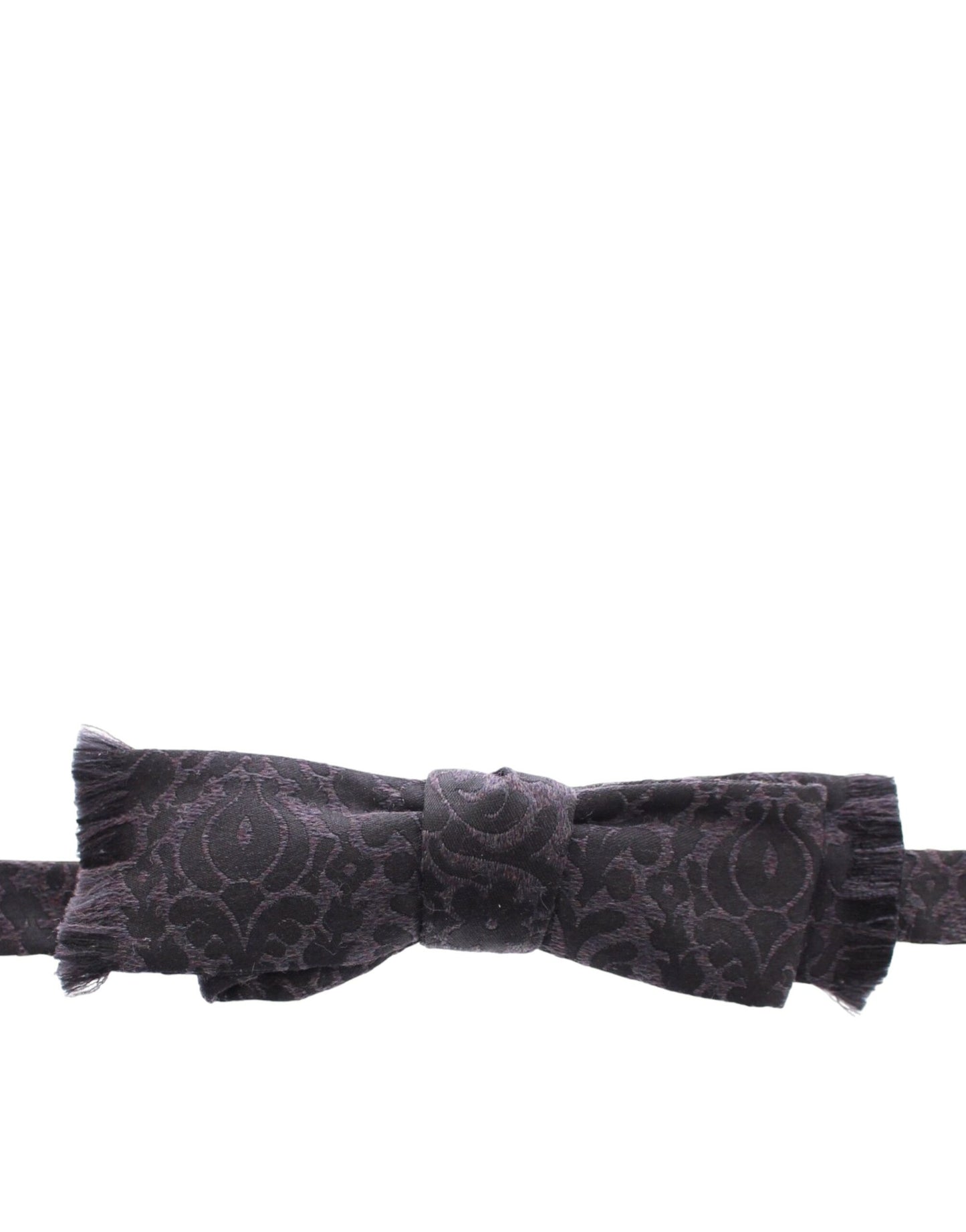 Dolce &amp; Gabbana Elegant Black Paisley Silk-Wool Blend Bow Tie