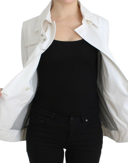 GF Ferre Weiße doppelreihige Jacke Mantel Blazer