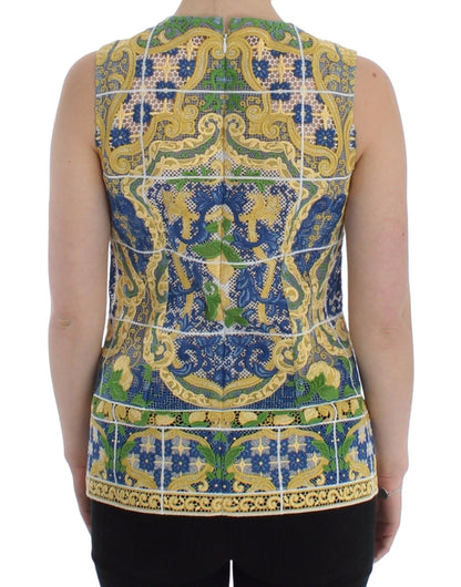 Dolce & Gabbana Multicolor Majolika bestickter Pullover