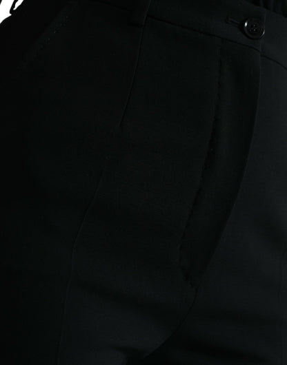 Dolce &amp; Gabbana Elegant tapered wool trousers with high waist
