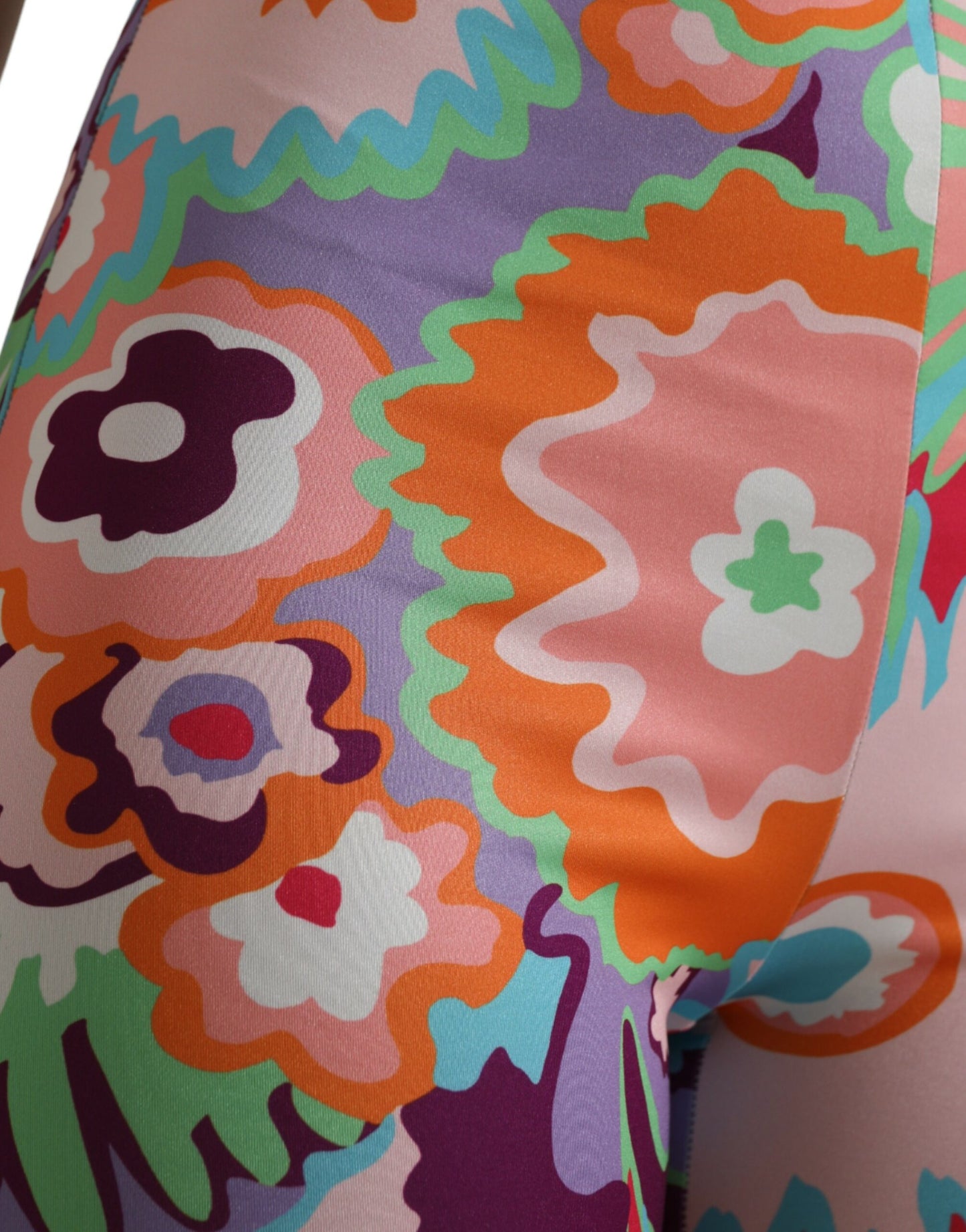 Dolce & Gabbana Multicolor Floral Leggings mit hoher Taille Hose