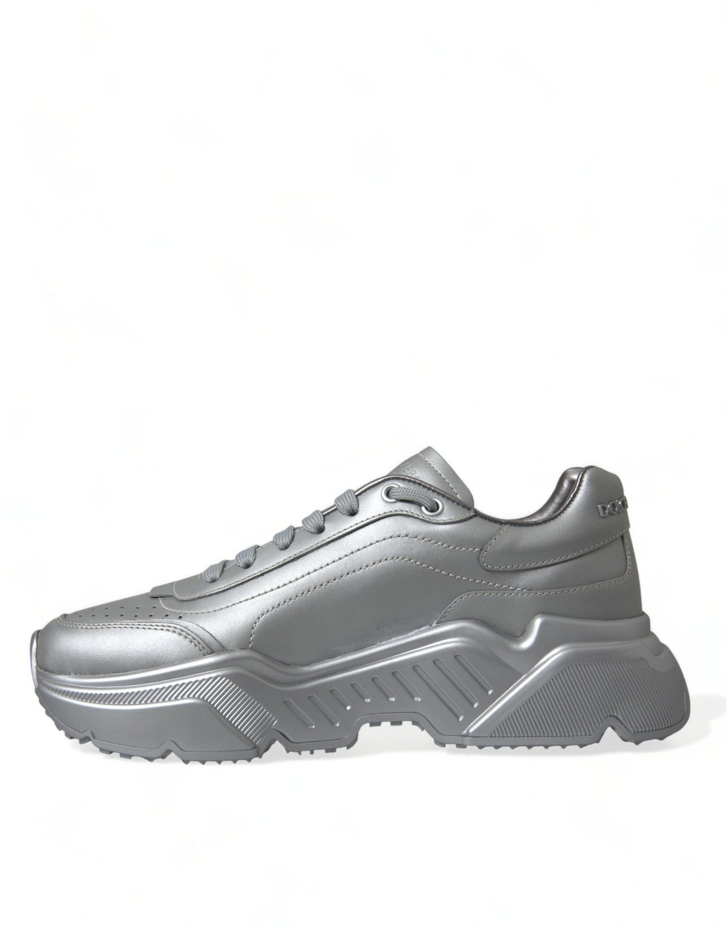 Dolce & Gabbana Silber DAYMASTER Leder Männer Casual Turnschuhe Schuhe