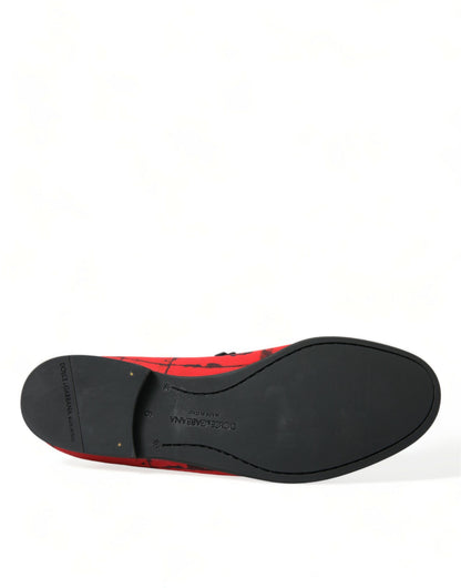 Dolce & Gabbana Rot Schwarz Torero Loafers Pantoffeln Männer Schuhe