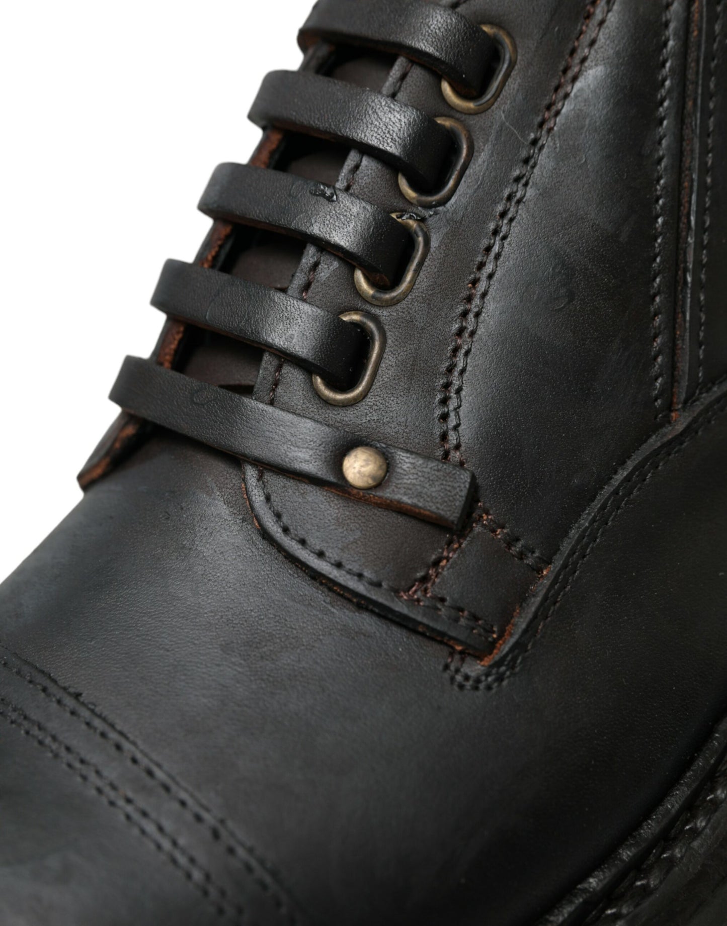 Dolce & Gabbana Braun Leder Lace Up Derby Männer Kleid Schuhe