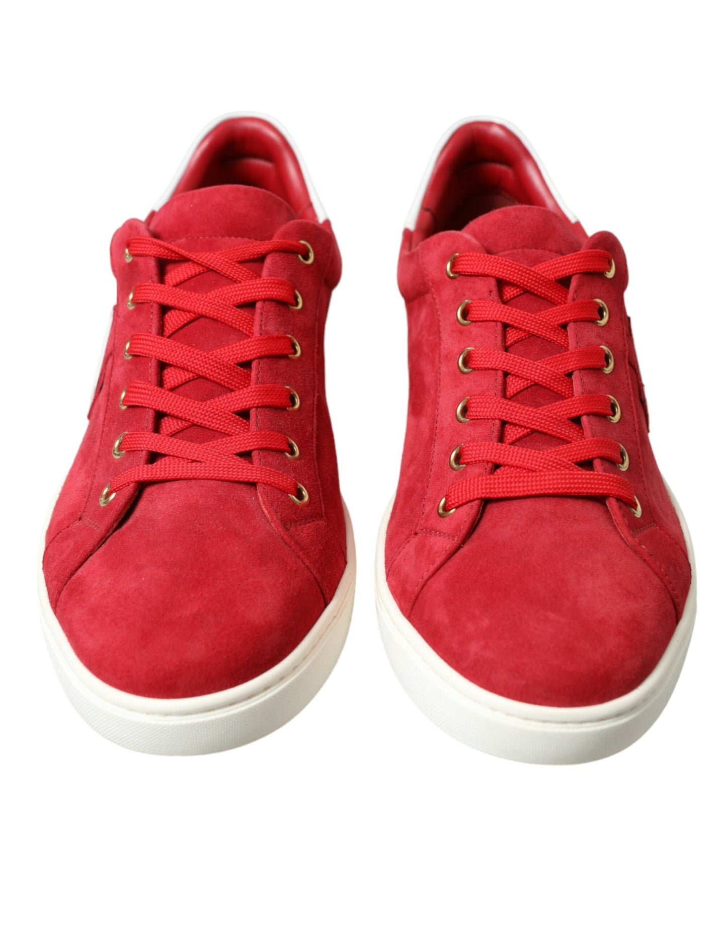 Dolce & Gabbana Rot Wildleder Leder Männer Low Top Turnschuhe Schuhe