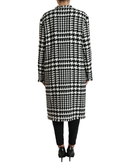 Dolce & Gabbana Schwarz Weiß Hahnentritt Trenchcoat Jacke