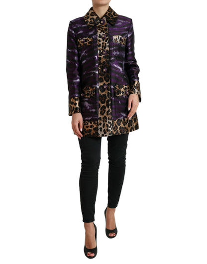 Dolce & Gabbana Exquisiter Jacquard-Trench mit Tigermotiv