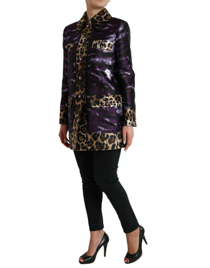 Dolce & Gabbana Exquisiter Jacquard-Trench mit Tigermotiv