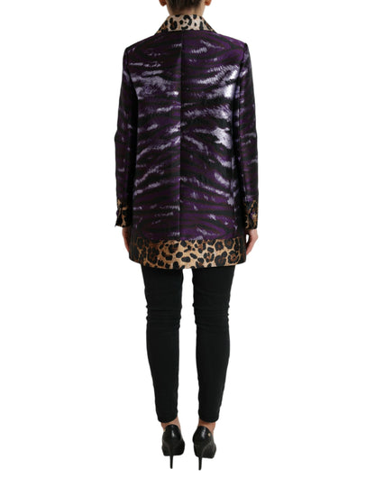 Dolce & Gabbana Exquisiter Jacquard-Trench mit Tigermotiv