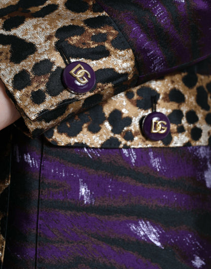 Dolce & Gabbana Exquisiter Jacquard-Trench mit Tigermotiv