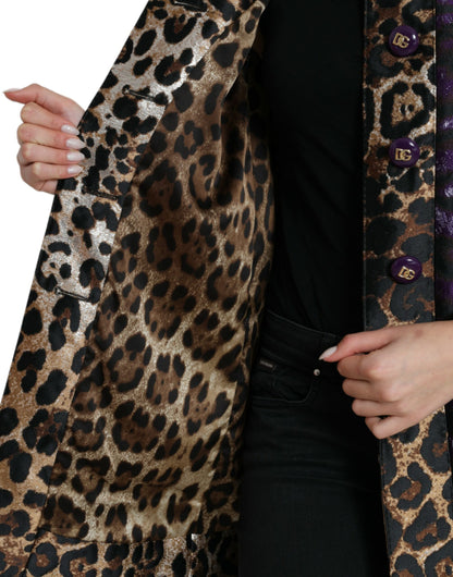 Dolce & Gabbana Exquisiter Jacquard-Trench mit Tigermotiv