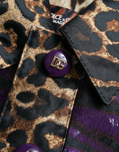 Dolce & Gabbana Exquisiter Jacquard-Trench mit Tigermotiv