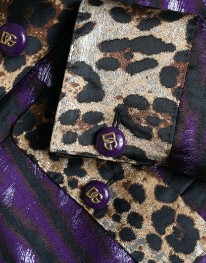 Dolce & Gabbana Exquisiter Jacquard-Trench mit Tigermotiv