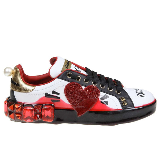 Dolce & Gabbana Weißes Kalbsleder Damen Sneaker