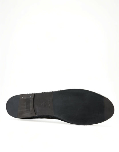 Dolce & Gabbana Schwarze Exotische Leder Espadrilles Slip On Schuhe