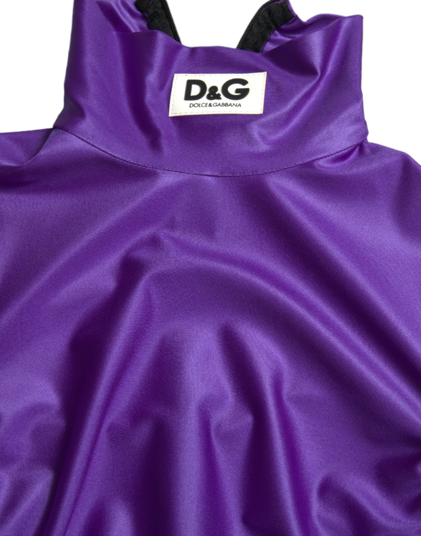 Dolce & Gabbana Lila Nylon Stretch Slim Long Sleeves Top