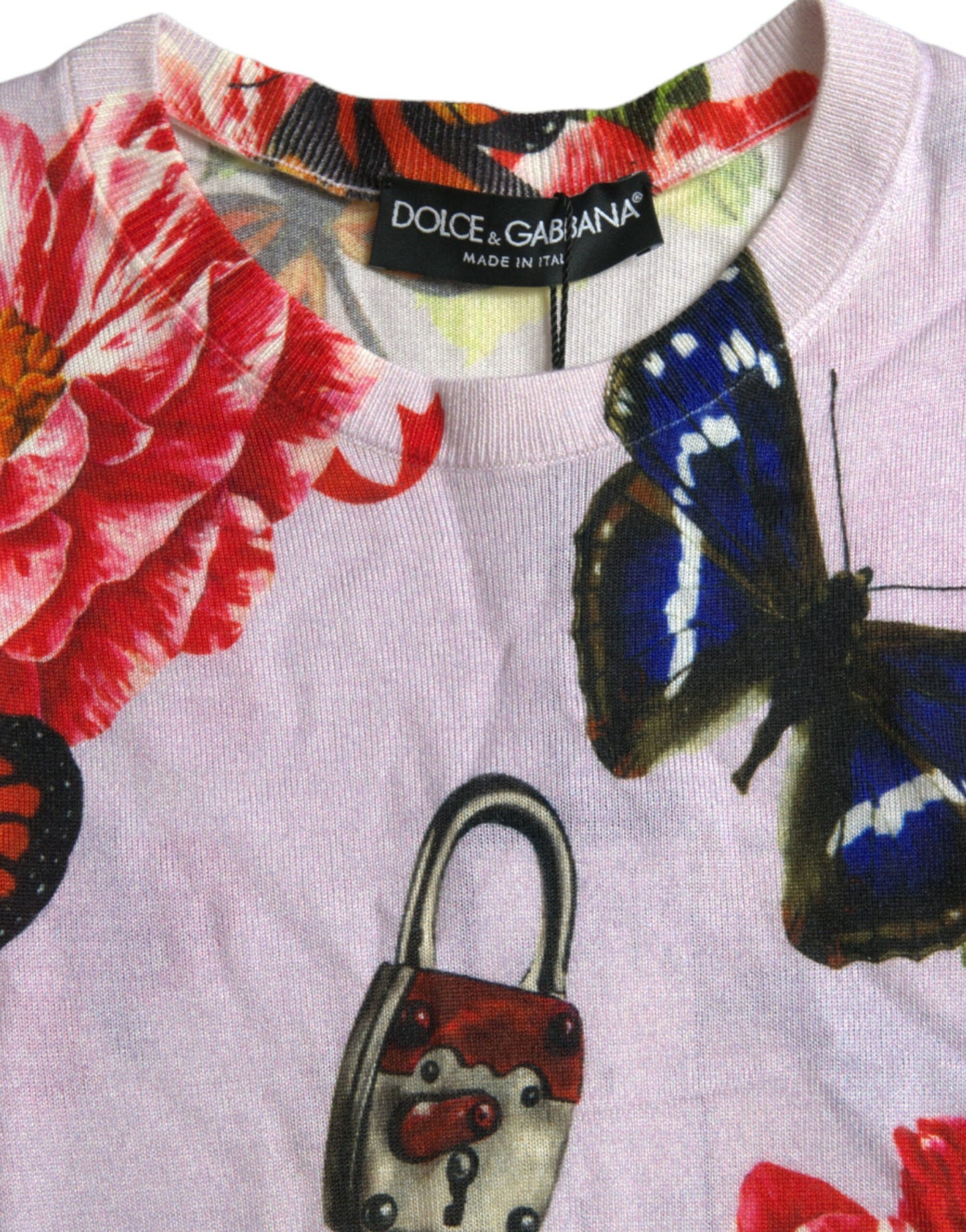 Dolce & Gabbana Multicolor Floral Vorhängeschloss Schmetterling Tank Top