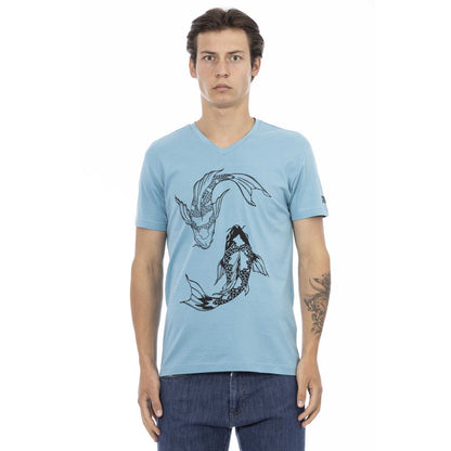 Trussardi Action Light Blue Cotton Men's T-Shirt