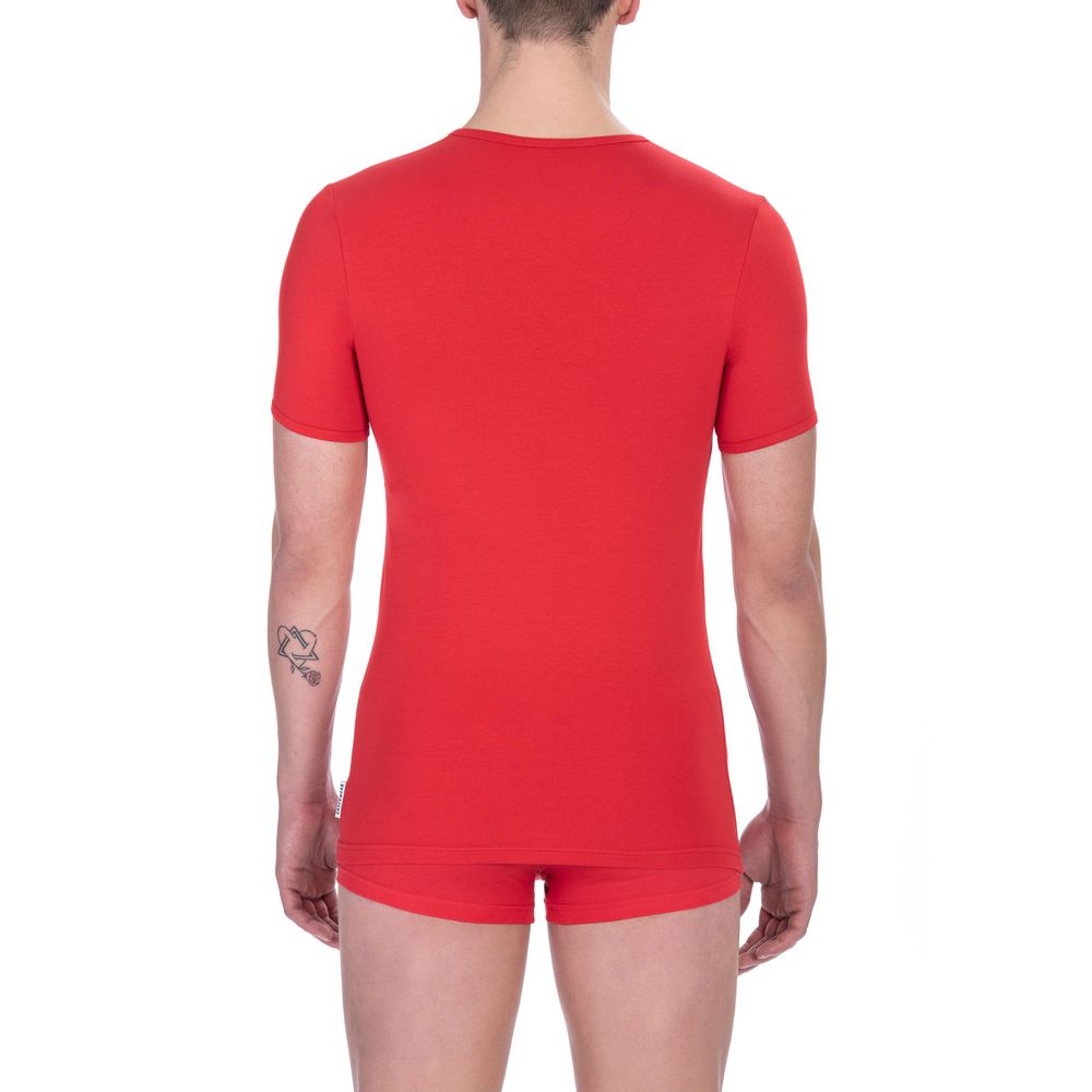 Bikkembergs Rotes Baumwolle Männer T-Shirt