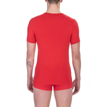 Bikkembergs Rotes Baumwolle Männer T-Shirt