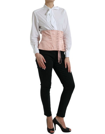 Dolce & Gabbana Rosa Seidenstretchgürtel Taille Riemen Korsett Top