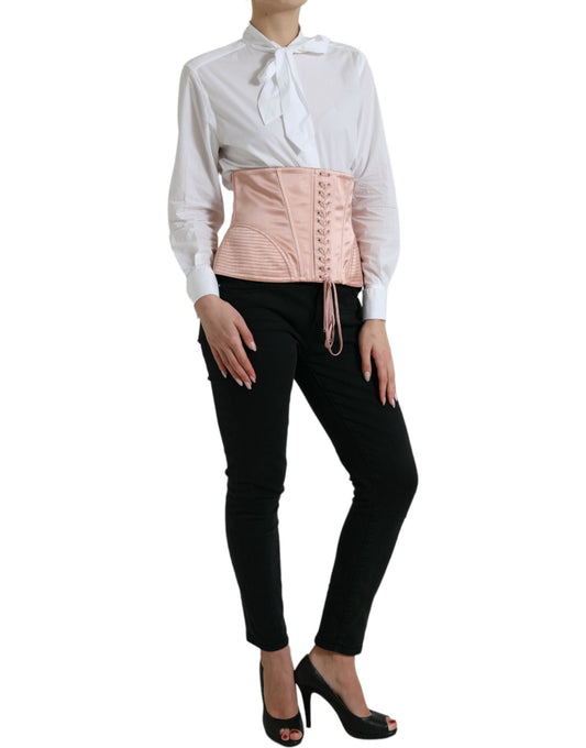Dolce & Gabbana Rosa Seidenstretchgürtel Taille Riemen Korsett Top