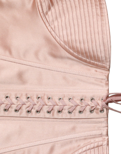 Dolce & Gabbana Rosa Seidenstretchgürtel Taille Riemen Korsett Top