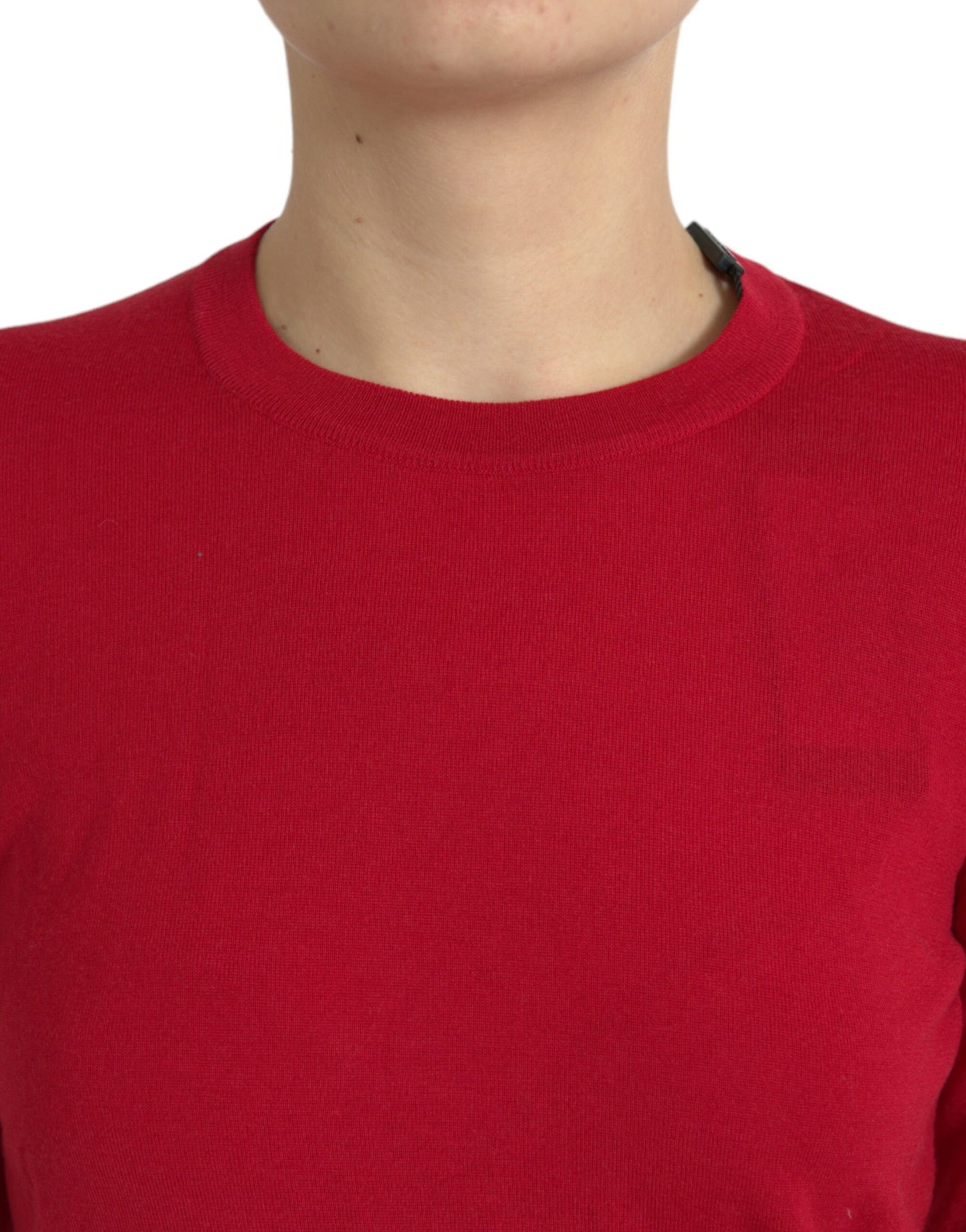 Dolce & Gabbana Pullover mit Rundhalsausschnitt aus roter Wolle