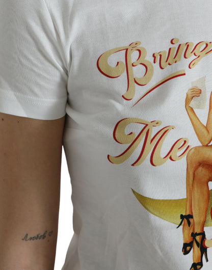 Dolce & Gabbana Weißes Bring Me To The Moon T-shirt Top