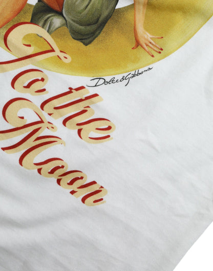 Dolce & Gabbana Weißes Bring Me To The Moon T-shirt Top