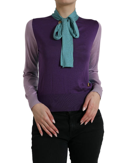 Dolce & Gabbana Multicolor Pullover mit Schleifenbefestigung