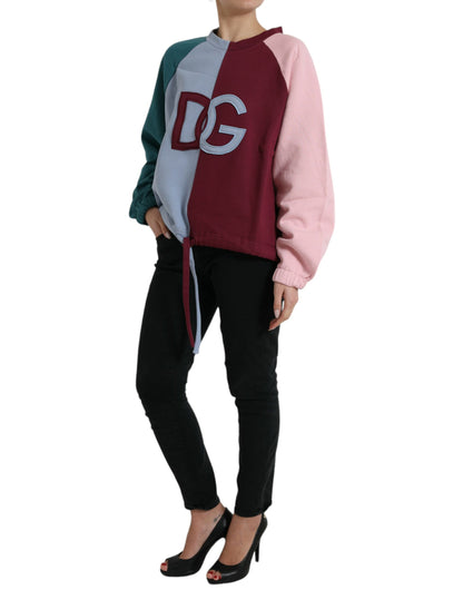 Dolce & Gabbana Multicolor Pullover mit Rundhalsausschnitt aus Baumwolle