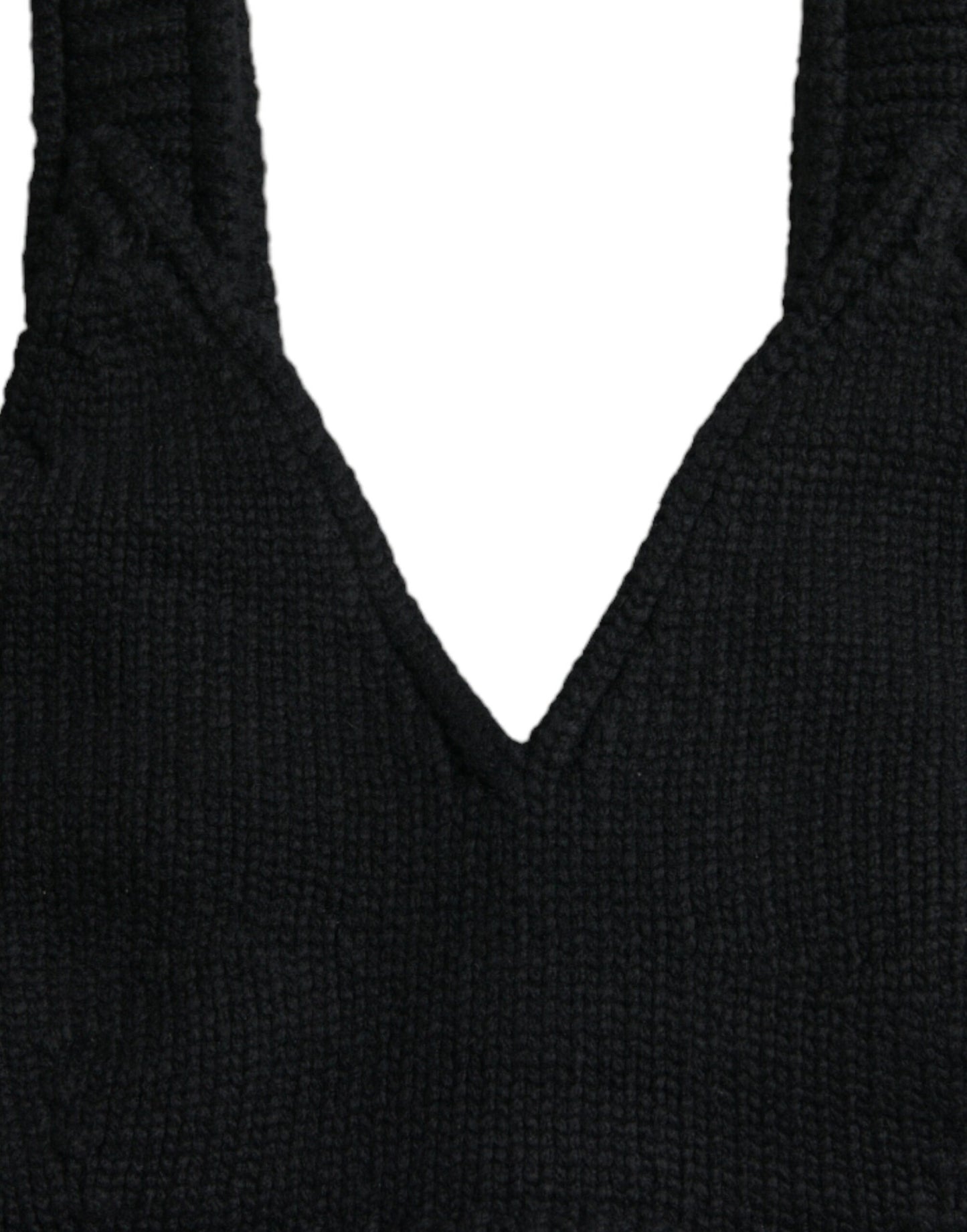 Dolce & Gabbana Schwarzes Bustier-Top mit V-Ausschnitt aus Kaschmir