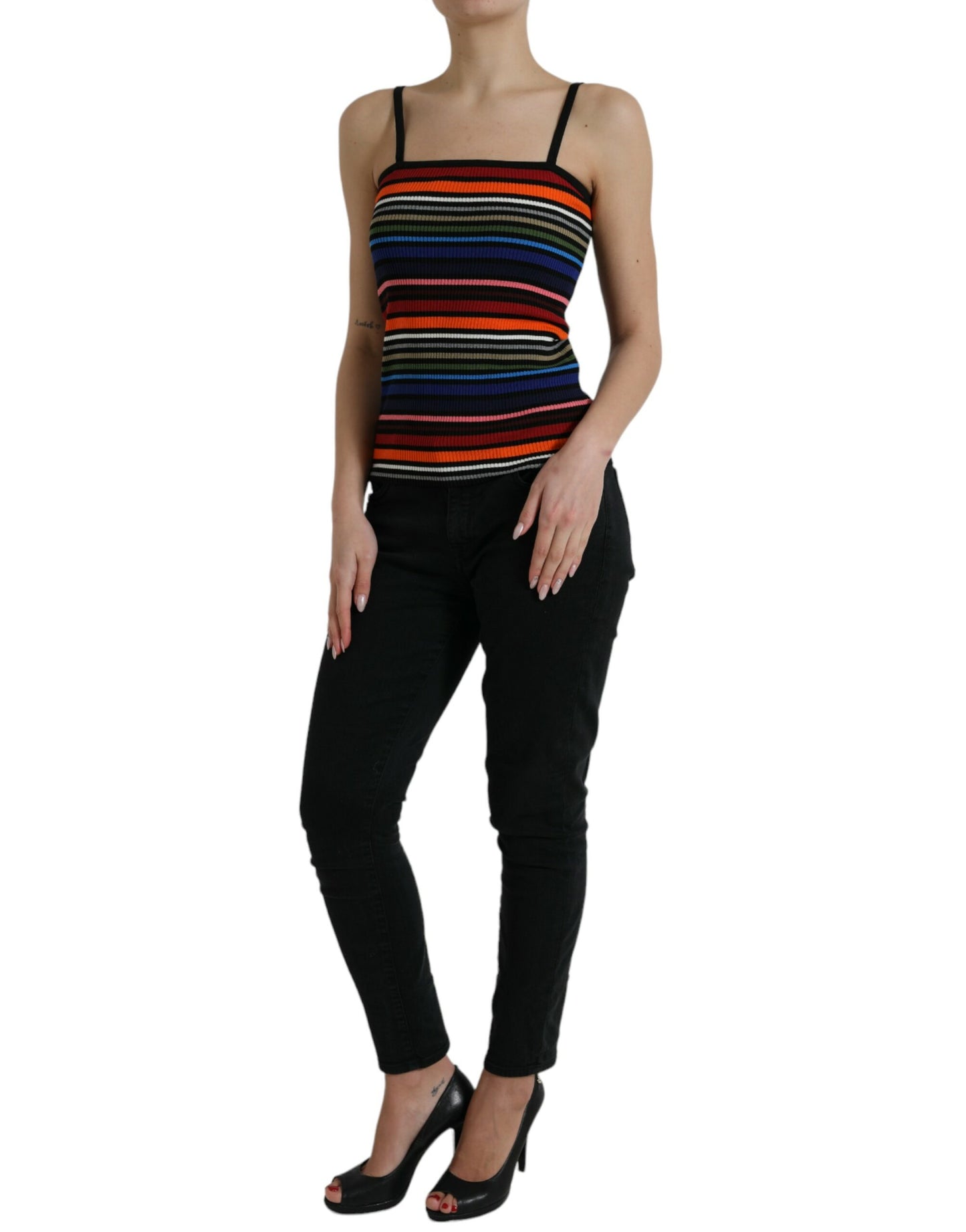 Dolce & Gabbana Mehrfarbig gestreiftes Spaghetti-Träger-Top