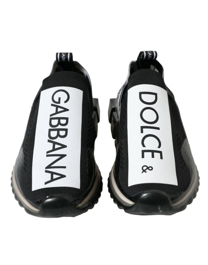 Dolce & Gabbana Schwarz Weiß Slip On Sneakers Sorrento Schuhe