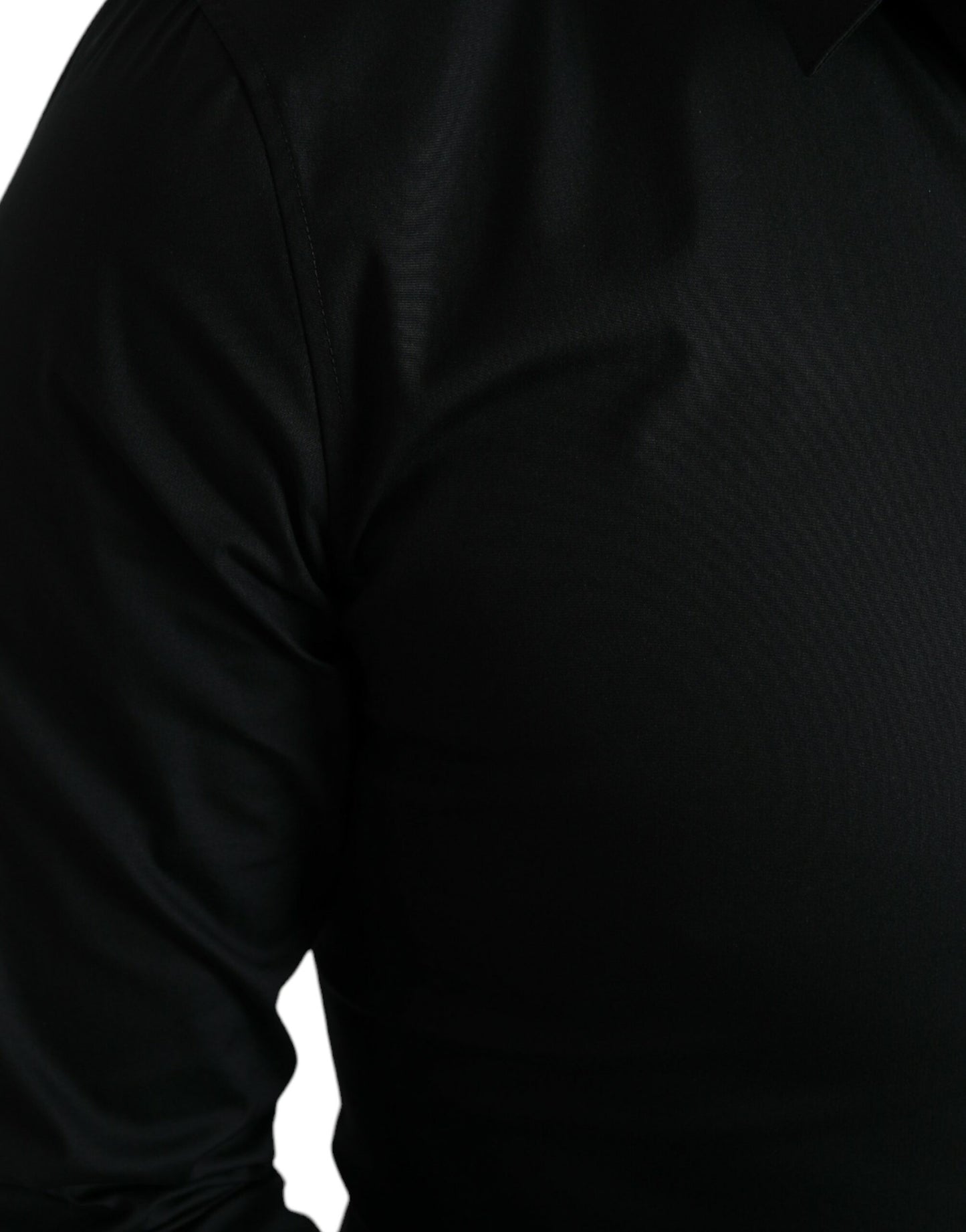 Dolce & Gabbana Schwarzes Baumwoll-Stretch-Hemd für formelle Anlässe