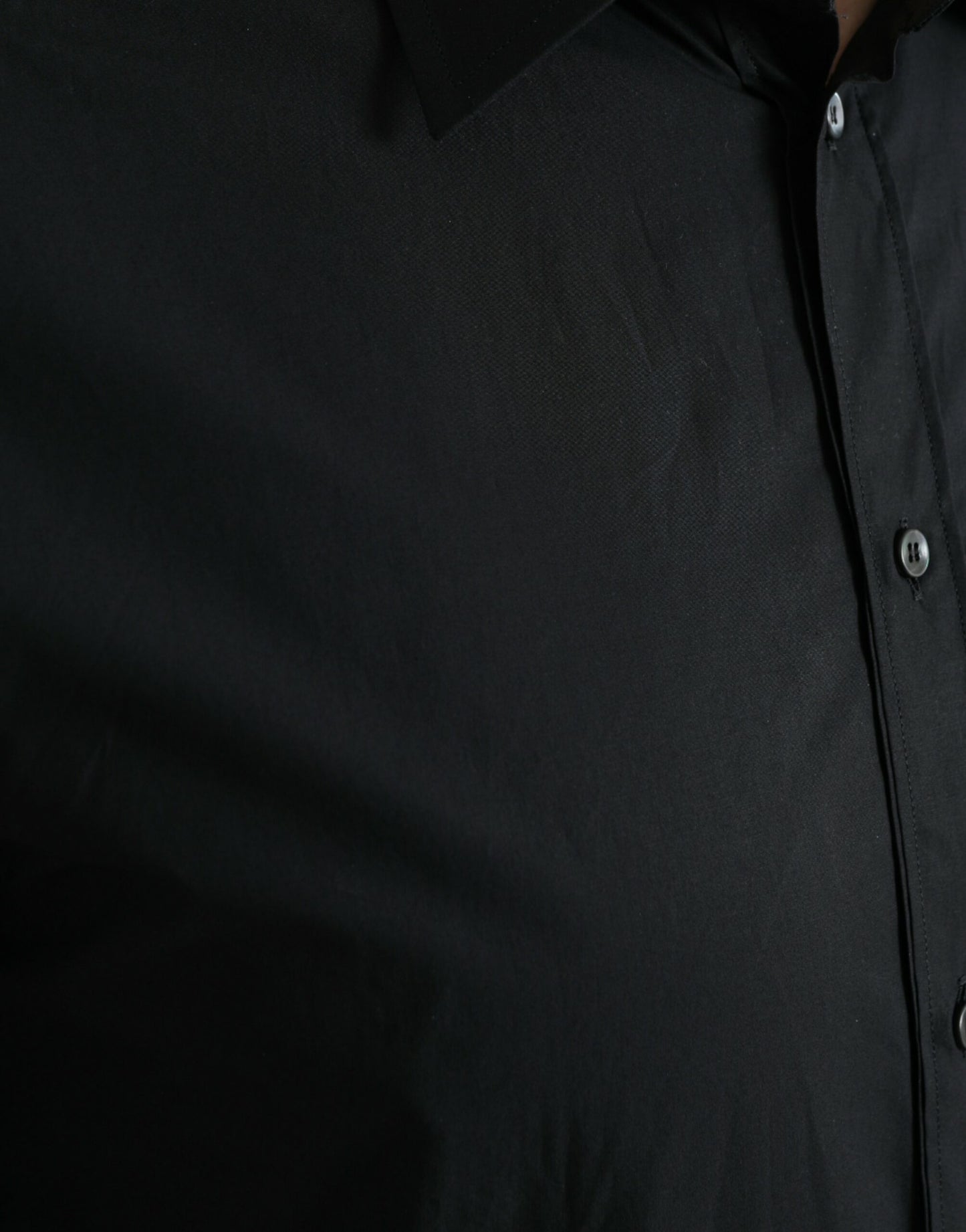 Dolce & Gabbana Schwarzes Baumwollhemd für Männer GOLD Formal