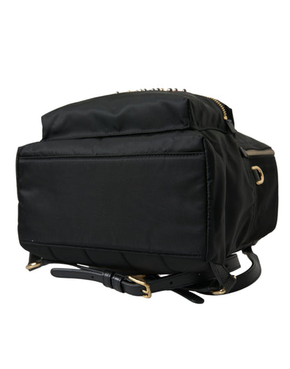 Dolce & Gabbana Schwarzer #DGFAMILY Verschönerter Rucksack VULCANO Tasche
