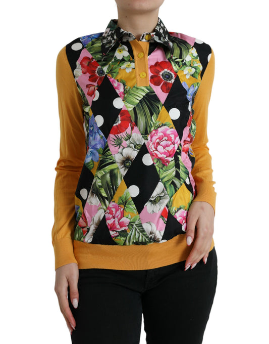 Dolce &amp; Gabbana Multicolored Henley Sweater in a Cashmere-Silk Blend